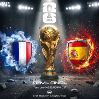 Black Futuristic FIFA World Cup Semi-Final Square Video Vierkant (1:1) template