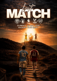 Black Futuristic Football Last Match Announcement A4 template