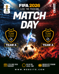 Black Football Match Day Instagram Portrait Template
