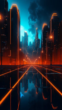 黑色 Futuristic Cityscape Digitalt display Template