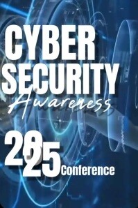 Black Futuristic Futuristic Cyber Security Awareness  Poster Affiche template