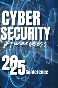 Black Futuristic Futuristic Cyber Security Awareness  Poster Affiche template