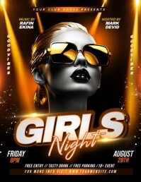 Black Futuristic Girls Night Video Ads Flyer Flyer (us Letter) template
