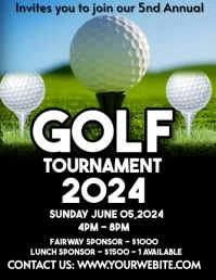 Black Futuristic Golf Tournament Flyer (us Le template