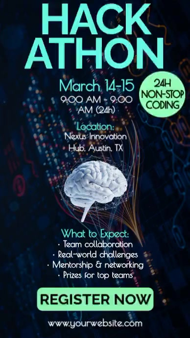 Black Futuristic Hackathon Event Instagram Story Video Template ...