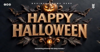 Black Halloween Celebration Isithombe Esabiwe ku-Facebook Template