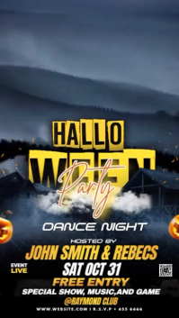 Black Futuristic Halloween Dance Party Template Instagram Story