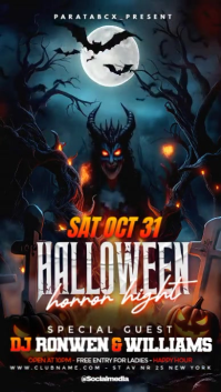 Black Futuristic Halloween Day Party Instagram Reel template