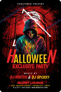 Black Futuristic Halloween Exclusive Party Banner 4' × 6' template