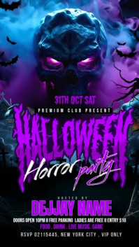 Black Futuristic Halloween Horror Night Club Party Instagram Story template