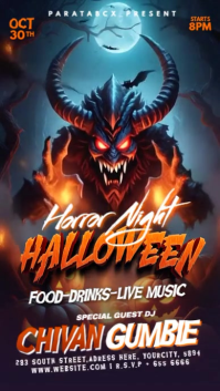 Black Futuristic Halloween Horror Night Party Instagram Story template