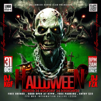 Black Halloween Horror Event Kwadrat Template