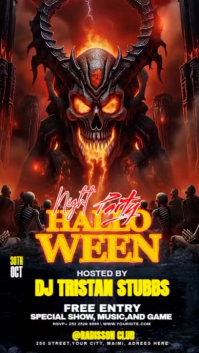 Black Futuristic Halloween Night Party  Instagram Reel template