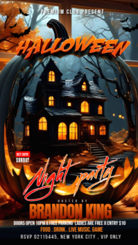 Black Futuristic Halloween Night Party  Instagram Story template