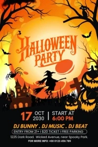 Black Futuristic Halloween Party Flyer Pinterest Graphic template