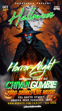 Black Futuristic Halloween Party Invitation Instagram Reel template