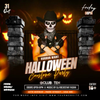 Black Futuristic Halloween Party Video Ads Flyer Instagram Post template