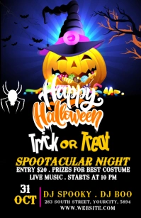 Black Futuristic Halloween Trick Or Treat Tabloid แทบลอยด์ template