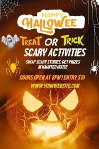 Black Futuristic Halloween Trick Or Treat  Template Tumblr Graphic