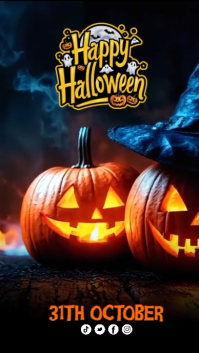 Black Futuristic Happy Halloween Wish Instagram Story template