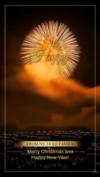 Black Futuristic Happy New Year 2026  Instagram Reel template