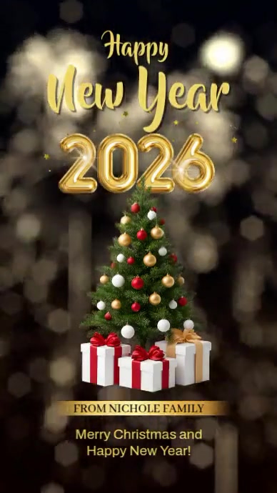 Plantilla de Black Futuristic Happy New Year 2026 Instagram Reel ...