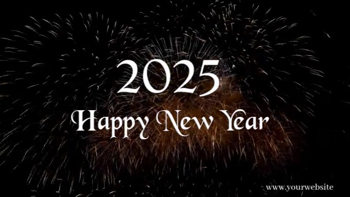 Black Futuristic Happy New Year Youtube Thumbnail Template | PosterMyWall