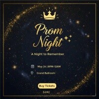 Black Futuristic High School Prom Night  Instagram Post template