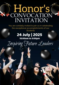 Black Futuristic Honor's Convocation Invitation A2 template