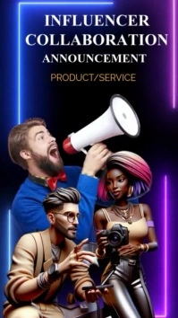 Black Futuristic Influencer Collaboration  In Reel Instagram template