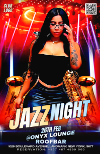 Black Futuristic Jazz Night Tabloid template