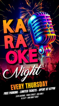 Black Futuristic Karaoke Celebration Flyer Instagram Story template