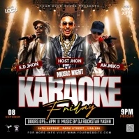 Black Futuristic Karaoke Music Night Flyer Instagram Post template
