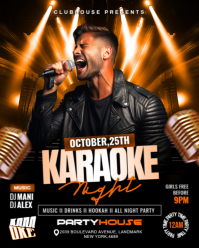 Black Futuristic Karaoke Night Party Flyer Instagram Portrait template