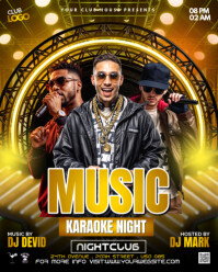 Black Futuristic Karaoke Night Party Flyer Instagram Portrait template