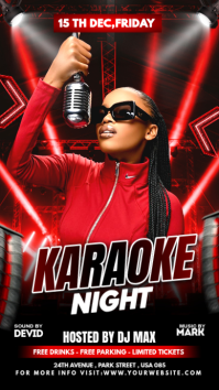 Black Futuristic Karaoke Night Poster Flyer Instagram Story template
