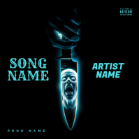 Black Futuristic knife Music Album Cover Album Cover template