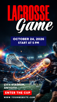 Black Lacrosse Game Instagram Story Template