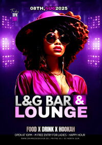 Black Futuristic Ladies Party A4 template