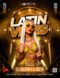 Black Futuristic Latin Vibes Flyer Flyer (us Letter) template