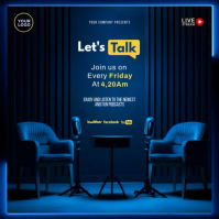 Black Futuristic Let's Talk (podcast) Square (1:1) template