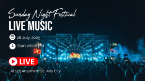 Black Futuristic Live Music Digital Display (16:9) template
