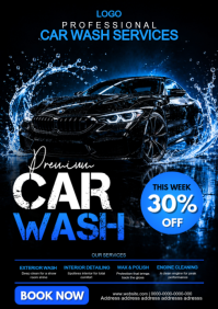 Black Luxury Car Advertisement A4 Template