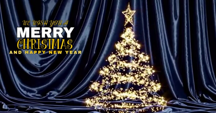 Black Futuristic Merry Christmas And Happy New Year Facebook Shared ...