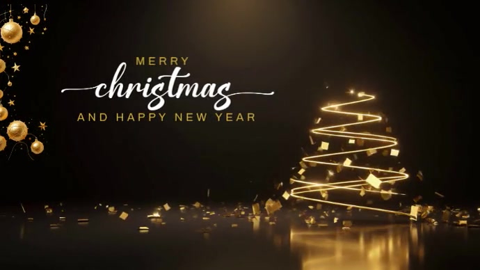 Black Futuristic Minimal Christmas And New Year Greeting Video Template ...
