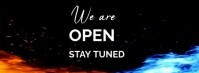 Black Futuristic Modern We Are Open Facebook Cover” Facebook Cover Photo Facebook-coverfoto template