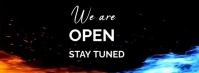 Black Futuristic Modern We Are Open Facebook Cover” Facebook Cover Photo template