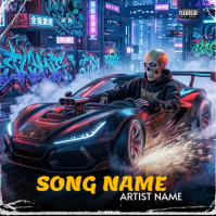 Black Futuristic Music Album Cover Album Cover template