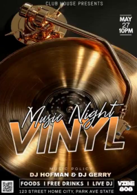 Noir Vinyl Music Night A4 Template