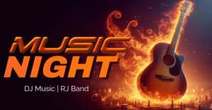 Black Futuristic Music Night Facebook Shared template